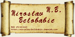 Miroslav Belobabić vizit kartica